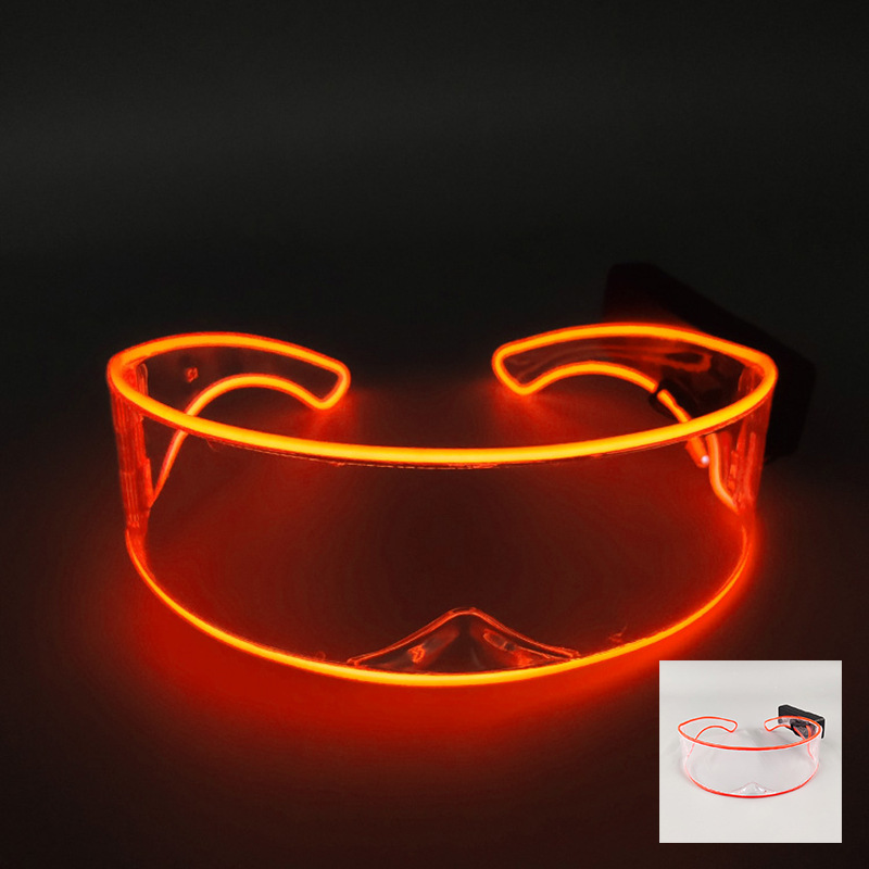 EL gafas luminosas de tecnología LED equipo de bungee gafas de luz nocturna de arco semicircular sílaba eléctrica atmósfera props de fiesta