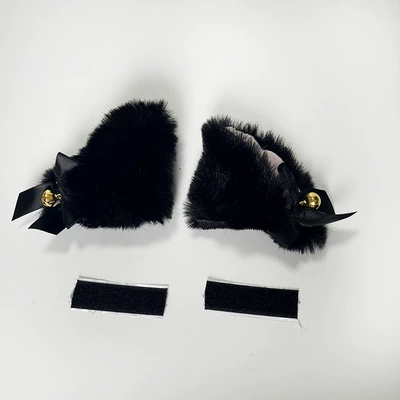 Internet celebrity helmet decoration Black Pink Bell Hu Di Jie Er motorcycle helmet ski pants helmet plush beast ear accessories wholesale (Motosiklet dəbilqələri) - black-pink-bell-1-pair
