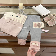 【咸柠七】女童毛衣马甲秋装2025新款两件套小童女宝宝坎肩开衫