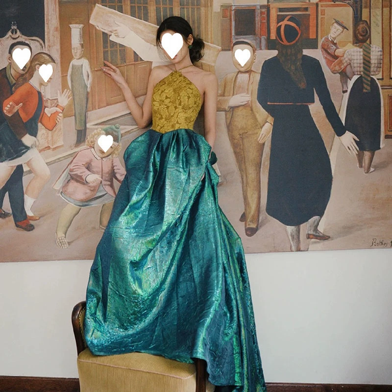 Новое китайское утреннее платье-халат для женщин 2025 года, новое высококлассное легкое роскошное нишевое платье для ведущих, путешествий и фотосессий