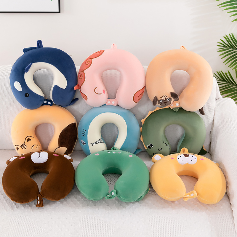Factory Supply Slow Recovery Memory Foam U-Shaped Pillow Cartoon Animal Cervical Pillow Student Office Memory Foam Neck Pillow