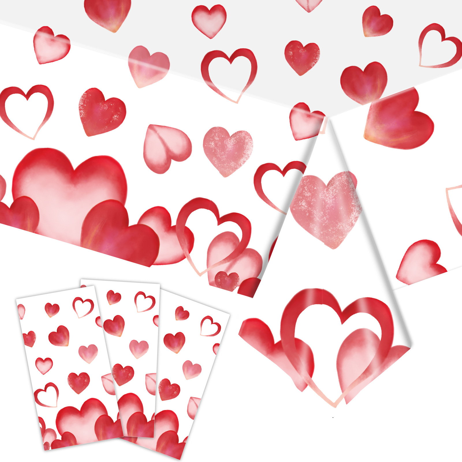 New pink Love Valentine's Day Party Tablecloth Holiday Birthday Children's Party Disposable Tablecloth Tablecloth