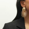Earrings, European style, iron alloy, large 8×5.5 cm, lightweight fashion accessory