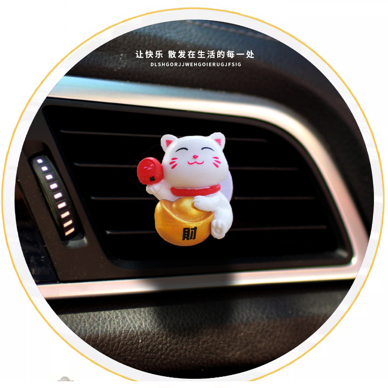Aromaterapia de coche dibujos animados gato lindo coche salida de aire decoración aromaterapia coche ligero coche decoración de perfume coche