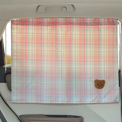 Protection UV Protection Car Side – Car curtains - pink-gold-grid-bear-head