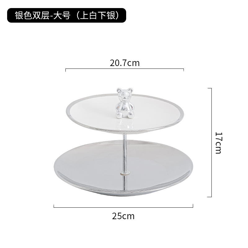 Plato de fruta de múltiples capas sala de estar mesa de café hogar plato de dulces Pantalla de recepción plato de aperitivos salón de belleza postre plato de fruta Decoración