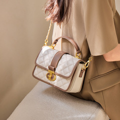 納蘭杜包包女士2024新款黑色鏈條包女高級百搭單肩斜挎包真皮女包