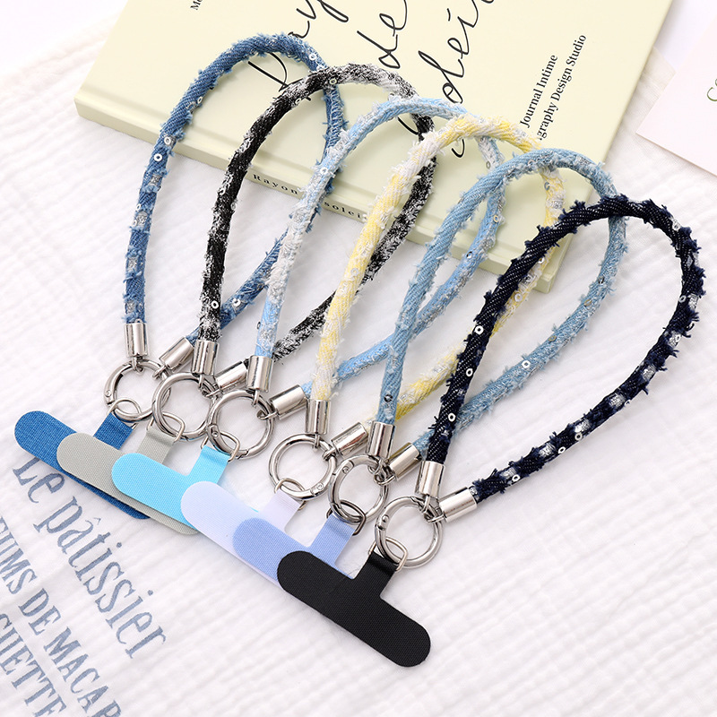 High-End New Gradient Denim Phone Charm Anti-Loss Ccd Camera Strap Wrist-Style Phone Lanyard for Women High-End New Gradient Denim Phone Charm Anti-Loss Ccd Camera Strap Wrist-Style Phone Lanyard for Women