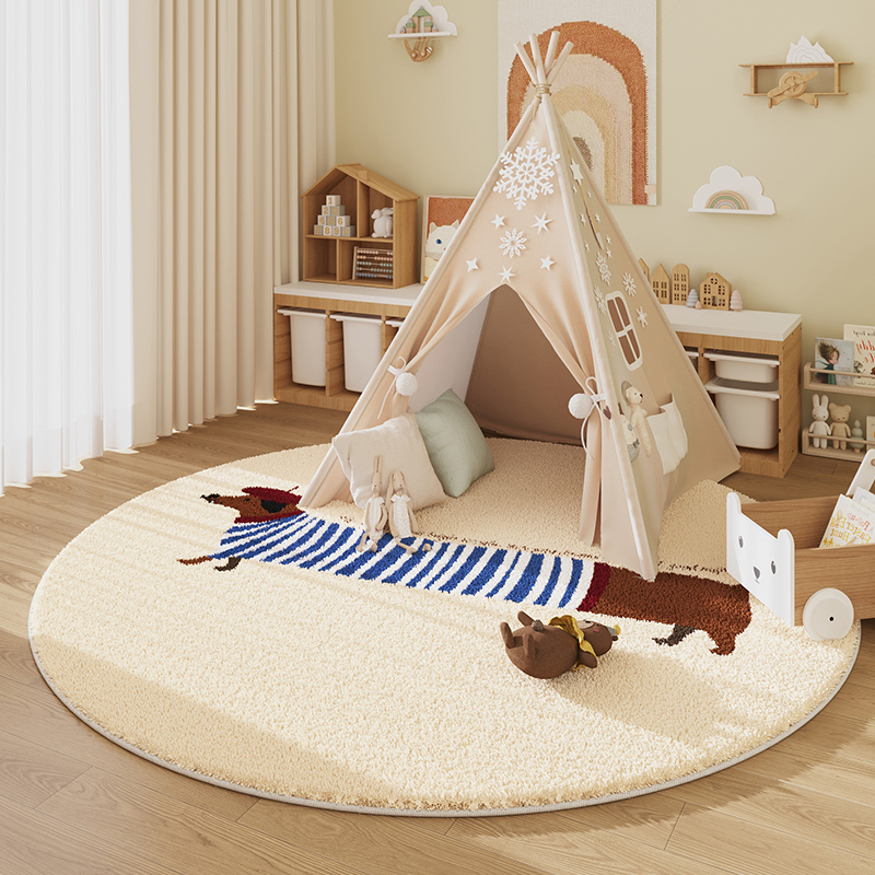 Lala Mo Mo 긴 플라스틱 바닥 램스울 - 원형