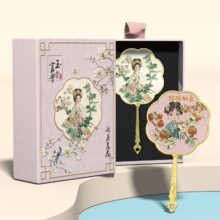 博物馆西安文创朱颜手持化妆镜新娘礼物节日送长辈伴手礼文创镜子