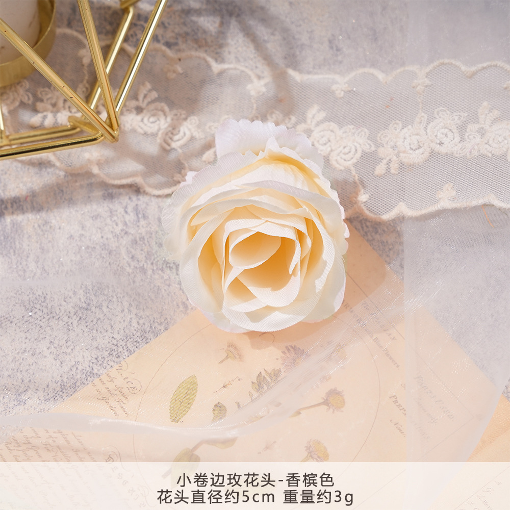 XH2-작은 곱슬 장미 머리-샴페인 색상