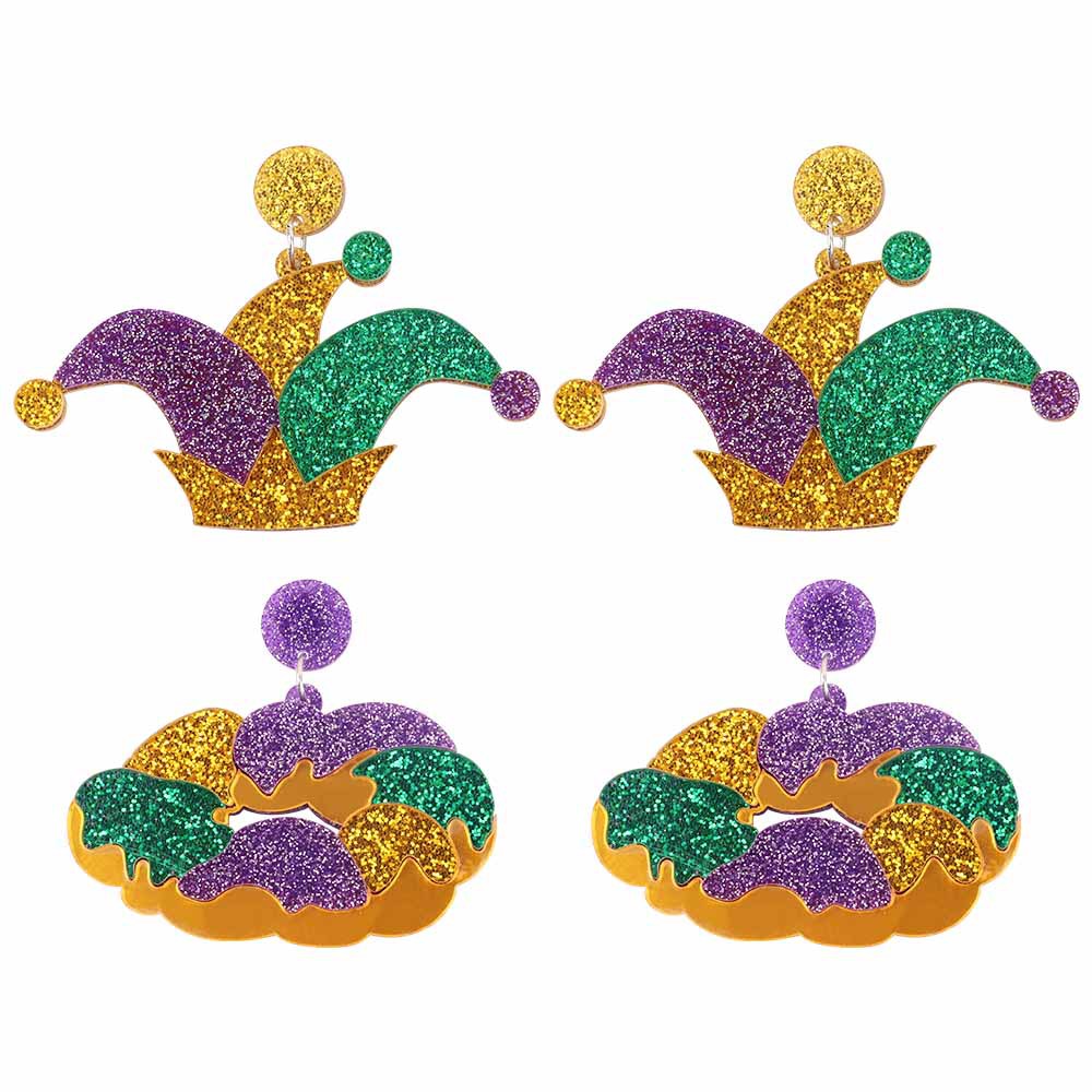 1 Pair Exaggerated Mask Arylic Plating Womenu0027S Drop Earrings