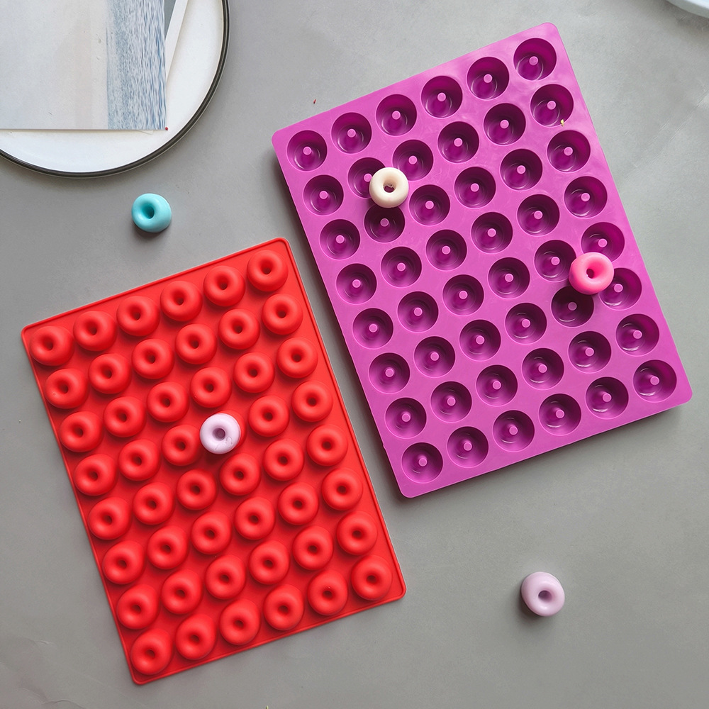 Silicone 48 Donuts 160 Candy pudín molde de chocolate 3D hecho a mano molde de goteo para pastel de horneado