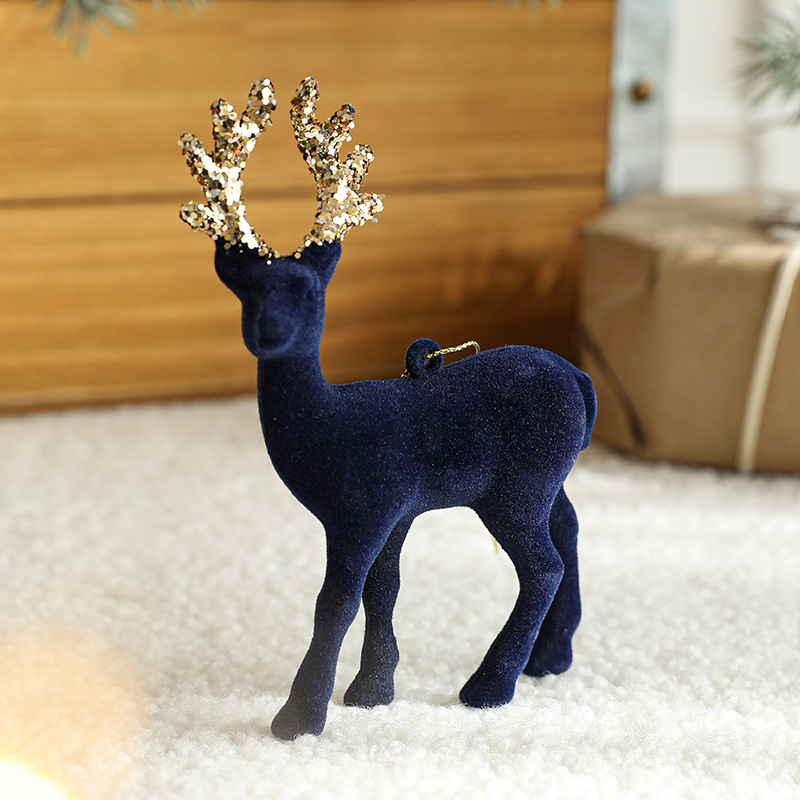 Nuevo adorno navideño de reno, decoración colgante de plástico con efecto de nieve estilo americano, decoración para crear una atmósfera festiva.
