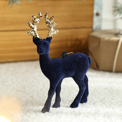New Christmas Reindeer Ornament, Christmas American Snow Deer Plastic Hooked Ornament, Plush Atmosphere Decoration for Decoration