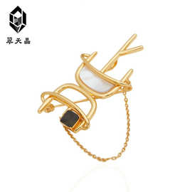 翠天晶原创甲骨文动词占胸针高端系列小红书