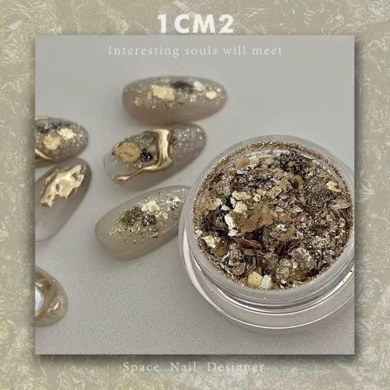 1CM2 Original Nail Art Mysterious Mine Rock Gold Abusive Autumn and Winter Sequins Irregular Retro Ore Pieces INS Net Red 1CM2 Original Nail Art Mysterious Mine Rock Gold Abusive Autumn and Winter Sequins Irregular Retro Ore Pieces INS Net Red