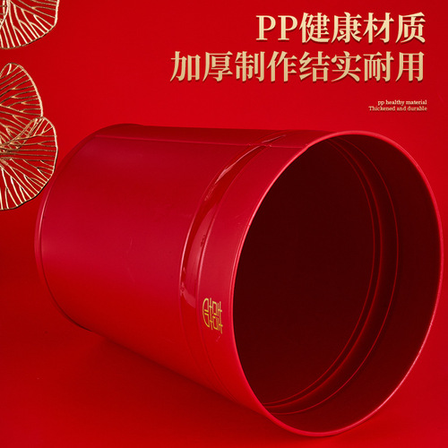 Wedding bride's dowry round paper basket wedding room decoration red happy word trash can festive offspring bucket wholesale