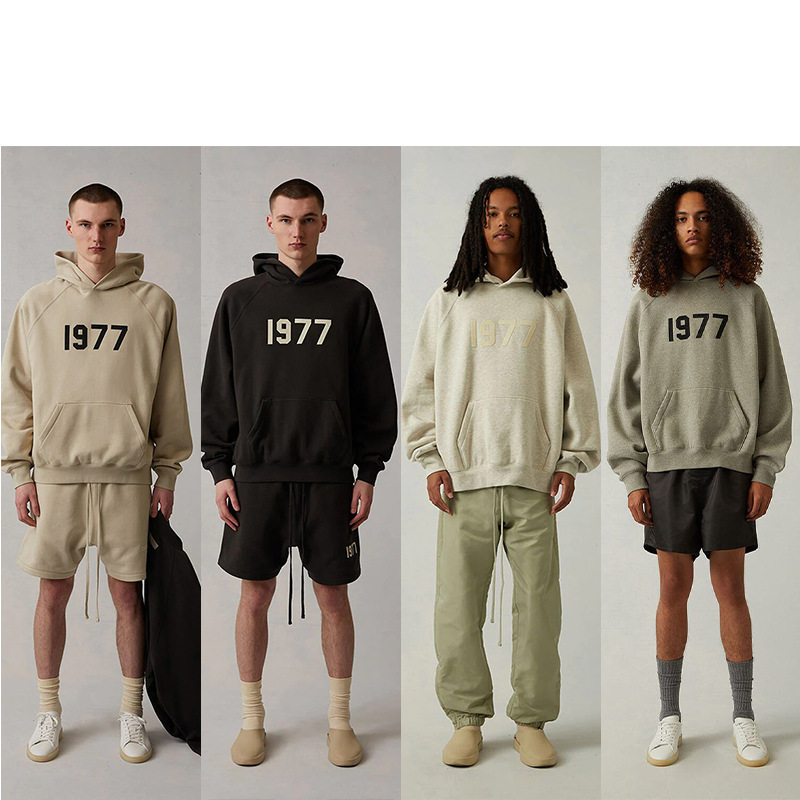 2022SS hooded sweater 1977 flocking ESSENTIALS new fleece-lined tide brand cross-border hot sale 2022SS hooded sweater 1977 flocking ESSENTIALS new fleece-lined tide brand cross-border hot sale