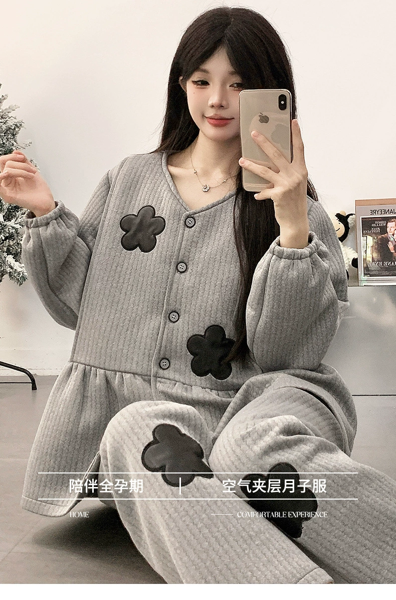 Conjunto de pijama de algodón acolchado para embarazadas
