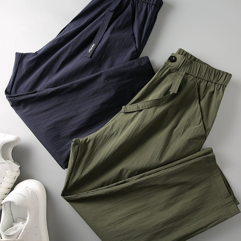 Самостоятельное сохранение рекомендую! Трехмерная резка! Укороченные брюки мужские летние тонкие модные Универсальные легкие дышащие повседневные брюки