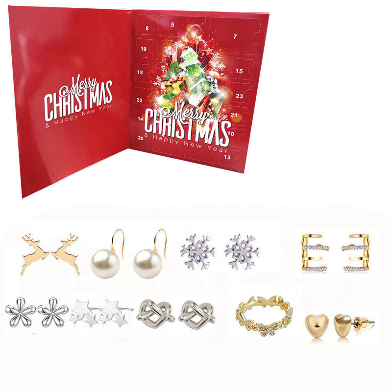 Weihnachten schmuck geschenk countdown-kalender advent halskette blind box ohrringe ohrringe armband geschenk box blind box_voghion.com