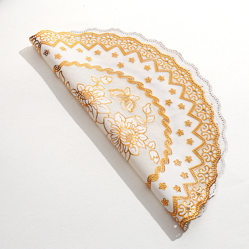 Transfronterizo 38cmpvc mantel mantel de decoración de restaurante europeo tapete de aislamiento térmico hueco tapete anti-caliente tapete redondo hogar antideslizante posavasos