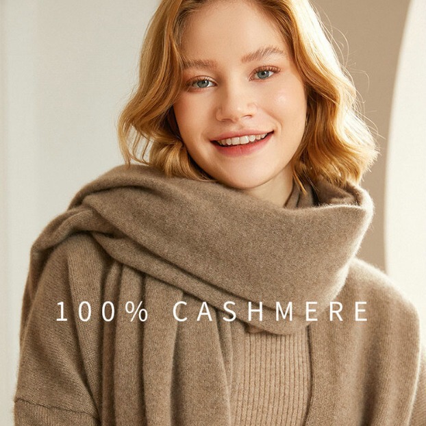 Pure Wool Shawl Women's Knitted Scarf plus size Coat All-match Fashionable Fabric Soft Korean Style Buckle-free Cardigan