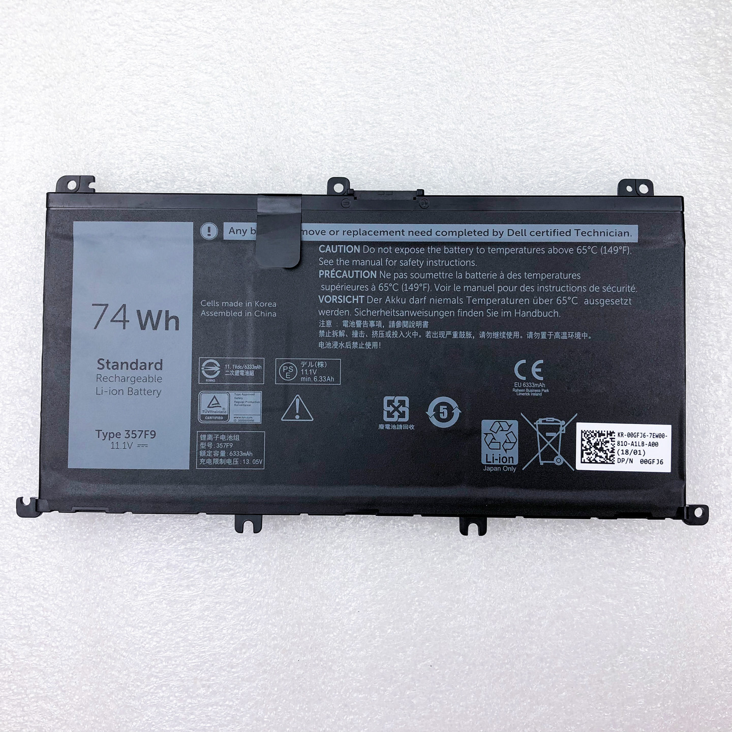 Compatible with Dell XPS 15-7000 7559 7566 7567 7759 357F9 P57F laptop batteries