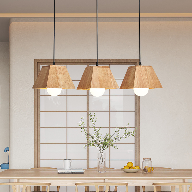 Lámpara de araña de madera maciza de estilo nórdico europeo y chino, personalizada, creativa, para sala de estar, comedor, dormitorio, hogar, barra de bar