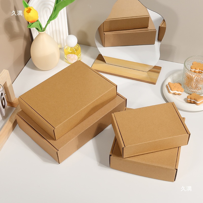 牛皮色飞机盒 3层瓦楞纸包装服装饰品首饰通用运输邮政小纸箱