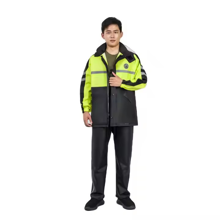 Bicycle and Motorcycle Raincoat Split-Type Color-Blocking Suit Adult Raincoat and Rain Pants Full-Body Windproof and Rainstorm-Proof