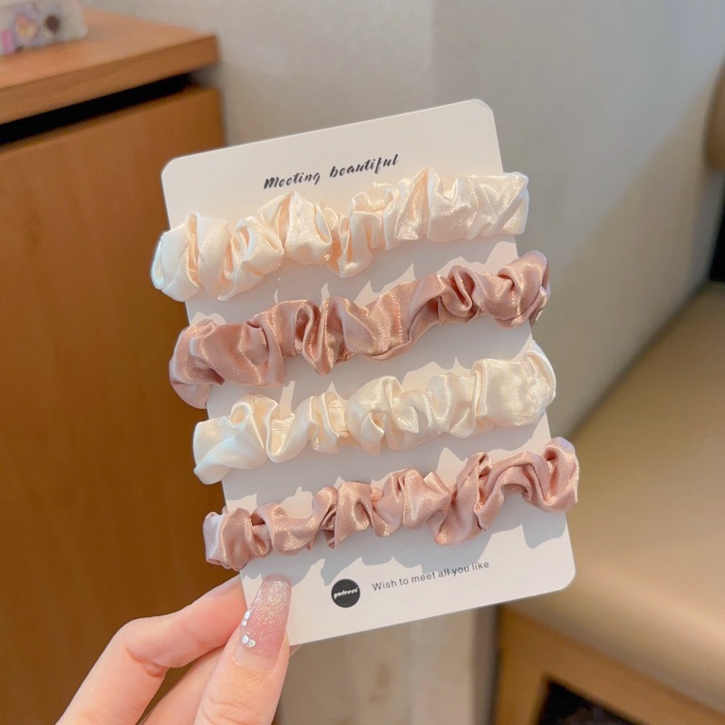 5 ¿ 4 anillos de pelo de intestino grueso blanco lechoso y Rosa