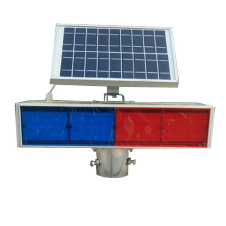 Lámpara estroboscópica solar, luz de advertencia de seguridad de tráfico, luz roja y azul intensa, luz de barricada de doble cara, luz estroboscópica de intersección image 3