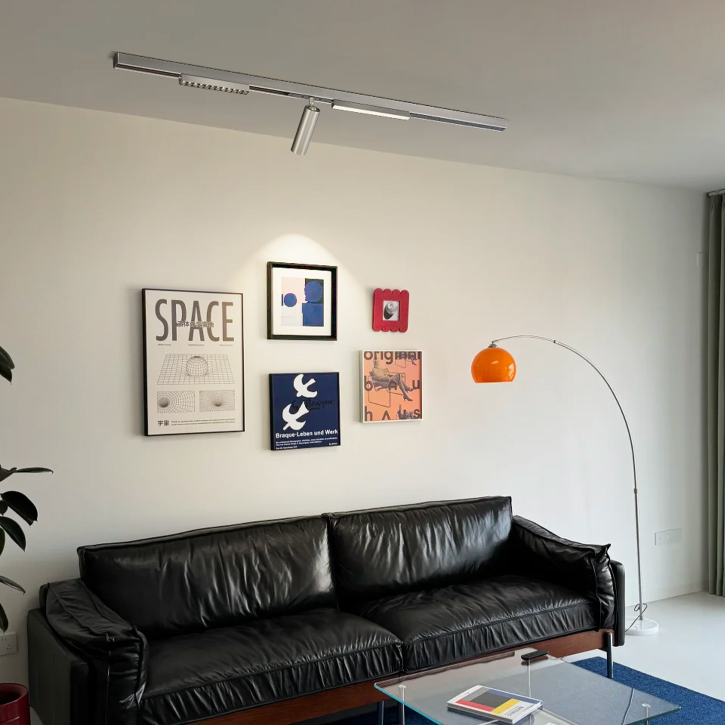 lámpara de pista de absorción magnética de paquete abierto Bauhaus track spotlight led plata medieval anti-deslumbrante sala de estar sin luz principal
