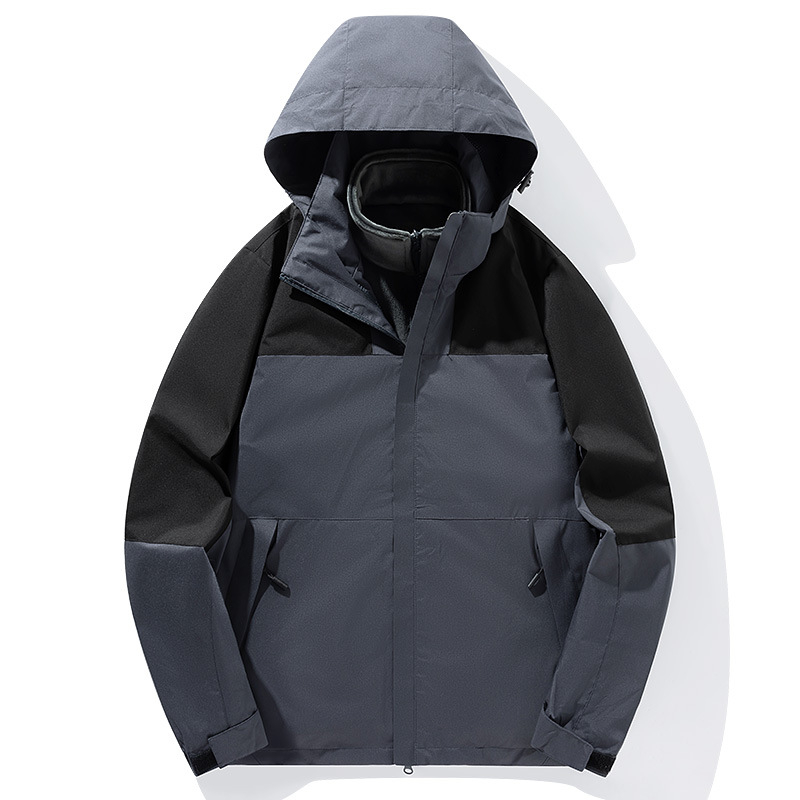 2023 invierno nuevo traje de asalto 3 - en - 1 para hombres y mujeres engrosado dos piezas juego de ropa al aire libre a prueba de viento, agua y lana