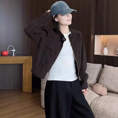 立领水洗短款牛仔外套女2025秋季新款韩系小个子工装夹克百搭上衣