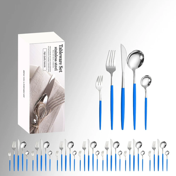 Blue Silver [40 Piece Set] White Simple Box