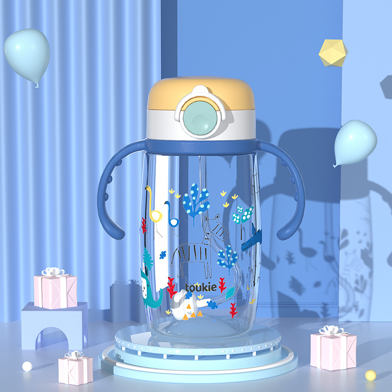 Copa regordete taza portátil bebé especial taza de paja taza de agua resistente a la caída de alto aspecto taza de dibujos animados