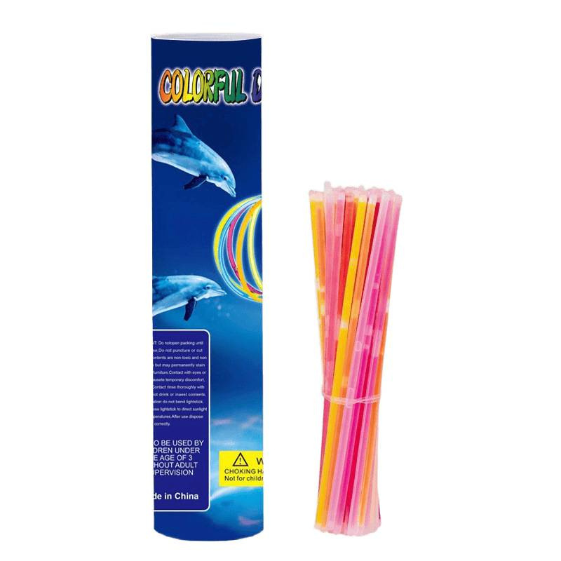 100 varillas fluorescentes un barril de pulseras luminosas varillas de ayuda para empujar juguetes de luz nocturna para niños puestos de mercado nocturno
