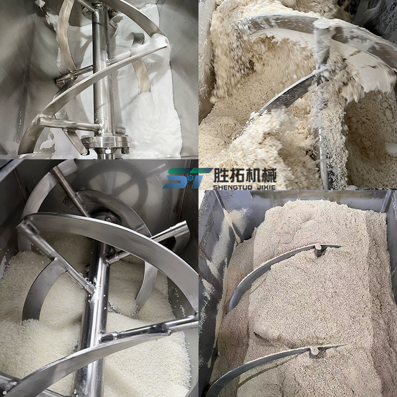 氧化铝卧式搅拌机滑石粉纯碱螺带混合机不锈钢化工粉体卧式混合机
