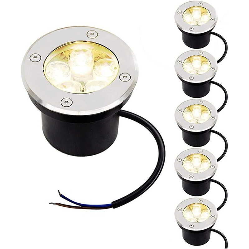 Embedded Led Outdoor Waterproof Round Underground Light Park Spotlight Landscape Courtyard Ground Stainless Steel Underground Light