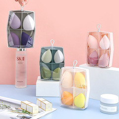 新款美妝蛋方盒套裝親水性遇水變大不吃粉超軟粉撲可掛透明鑽石盒