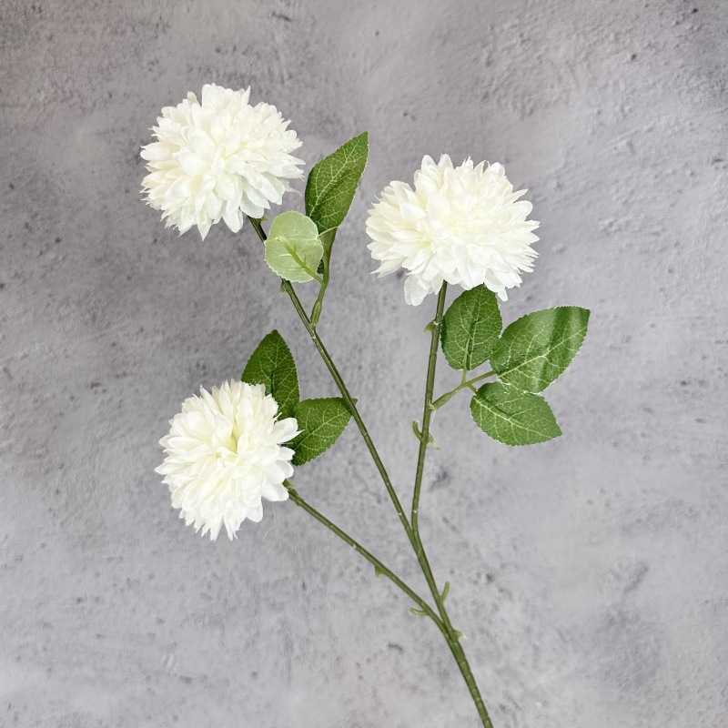 Crisantemo Artificial de 3 Cabezas, Crisantemo Ping Pong, Arreglo de Decoración para Bodas y Hogar, Hortensia, Diente de León, Adornos de Flores Artificiales al por Mayor