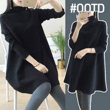 已出货针织孕妇装连衣裙秋冬装新款针织裙宽松大码中长款春秋