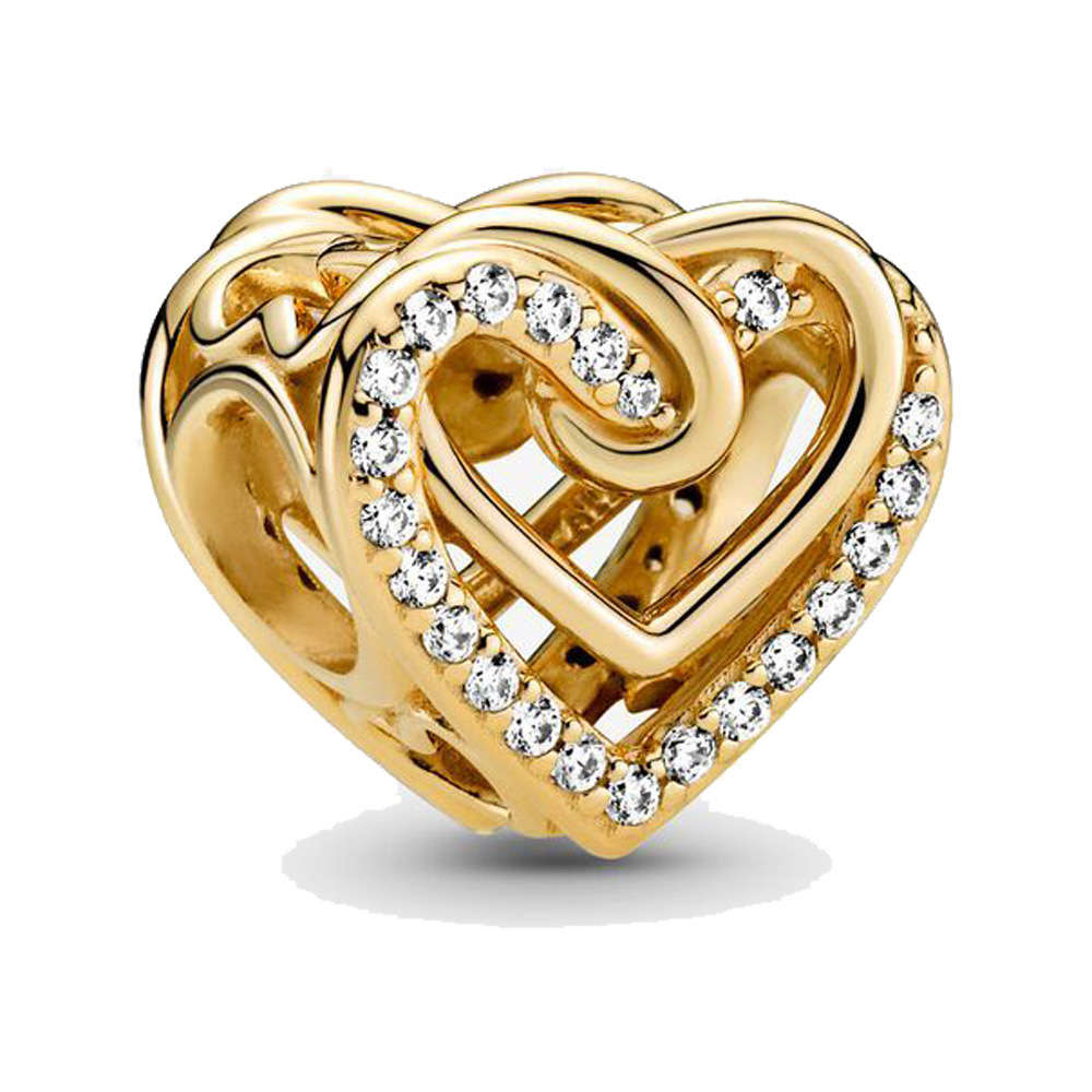 1 Piece Copper Zircon Infinity Heart Shape Crown Beads display picture 2
