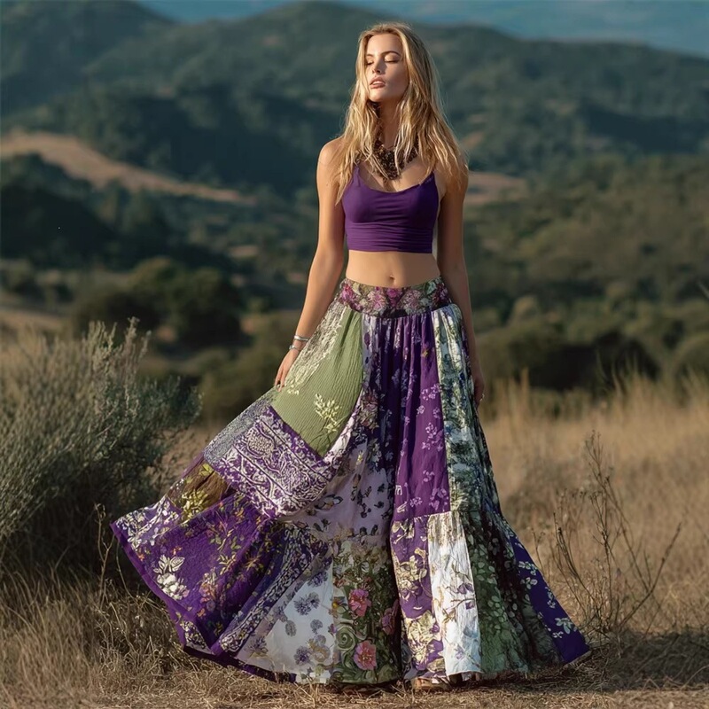 New Cross-Border Amazon 2026 Bohemian Style High-Waisted 3D Printed Skirt Summer Women's Long Skirt New Cross-Border Amazon 2026 Bohemian Style High-Waisted 3D Printed Skirt Summer Women's Long Skirt