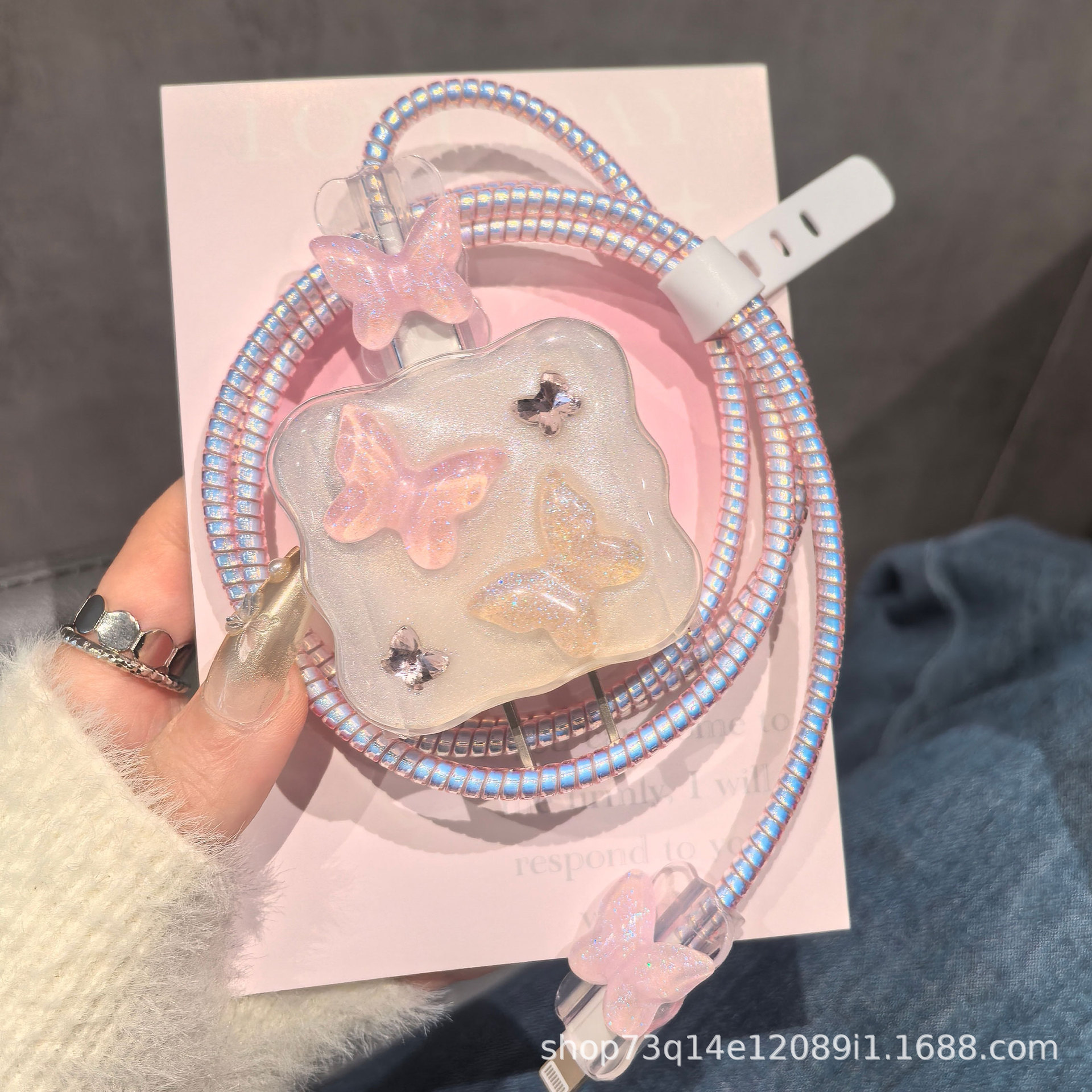 Funda protectora para cable de datos Apple 15 16 20W, funda protectora para cargador de carga rápida antirrotura, resina epoxi.