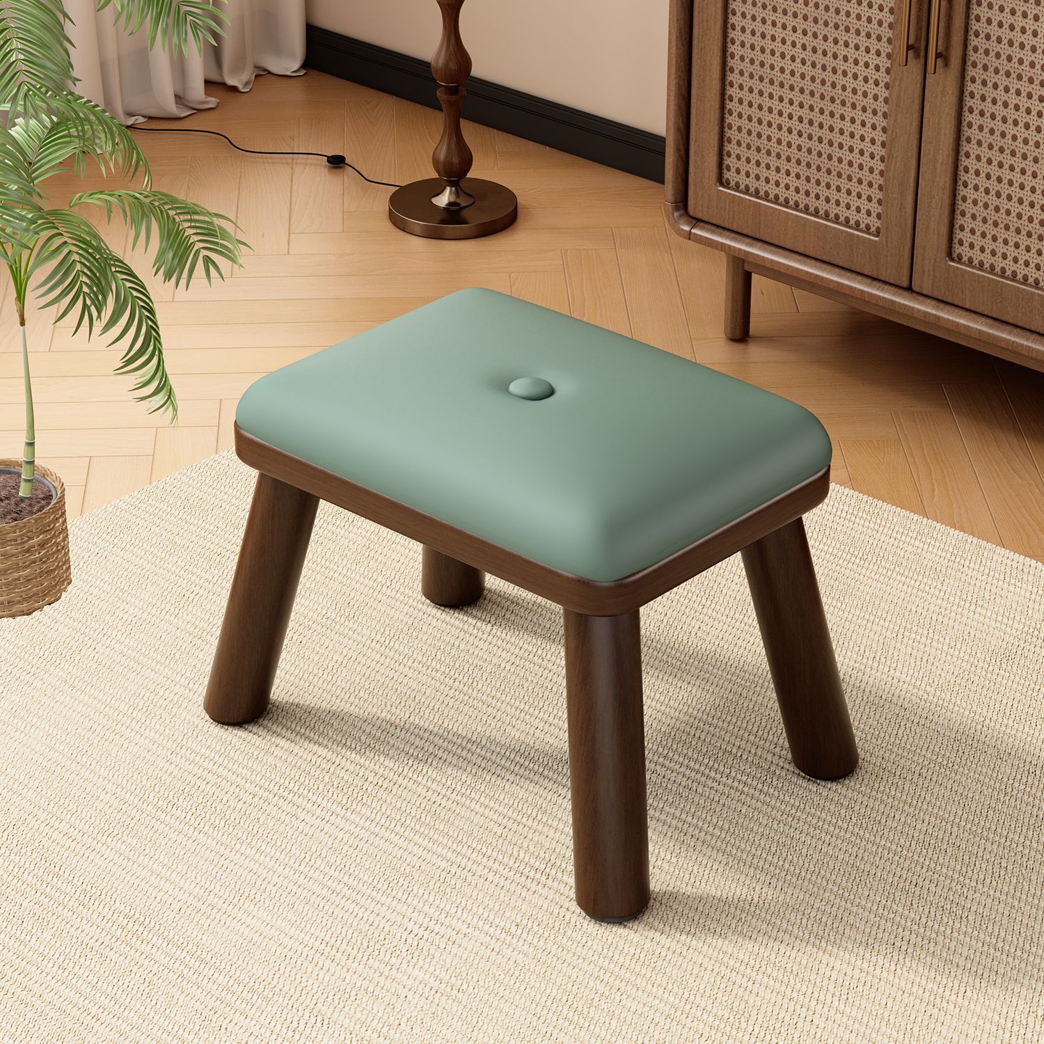 Taburete de madera pequeño taburete de sala de estar taburete sofá taburete taburete de madera puerta taburete pequeño taburete de zapatos taburete