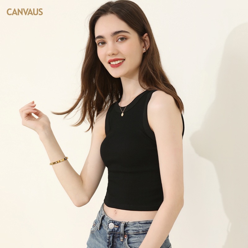 Canvaus blanco camisola desgaste interior de las mujeres con el cojín del pecho verano tocando fondo Corto Hot Girl sexy Slim top